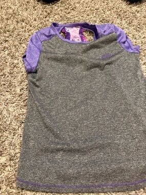 Kids Gray & Purple Active Tee